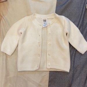 White infant cardigan 0-3M
